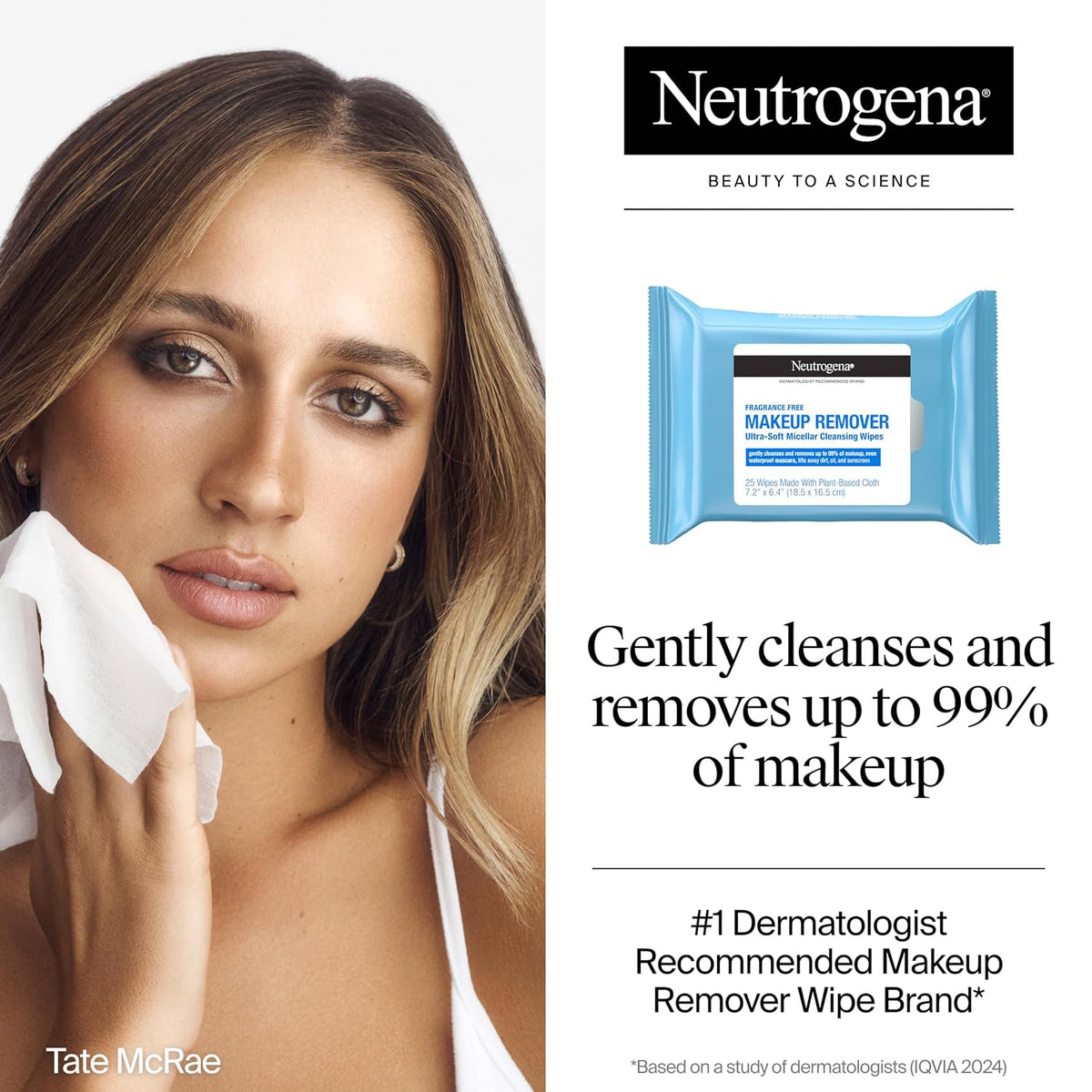 Fragrance-free facial cleansing towelettes for sensitive skin