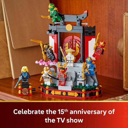 LEGO NINJAGO display model with cherry blossom tree