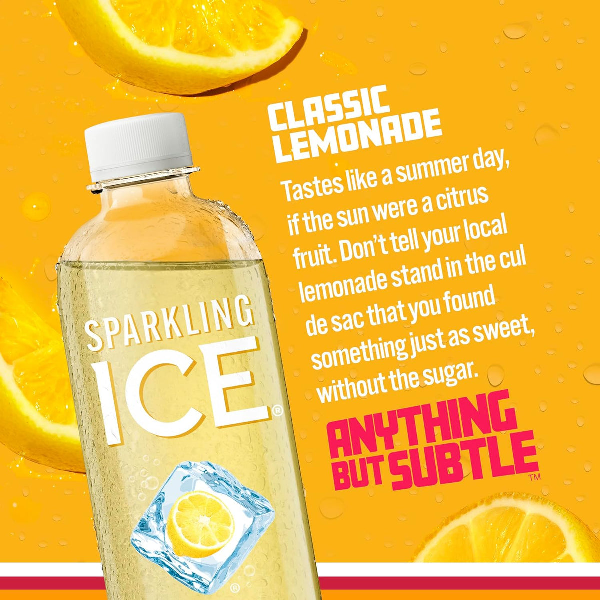 Sparkling Ice lemonade beverage with vitamins and antioxidants