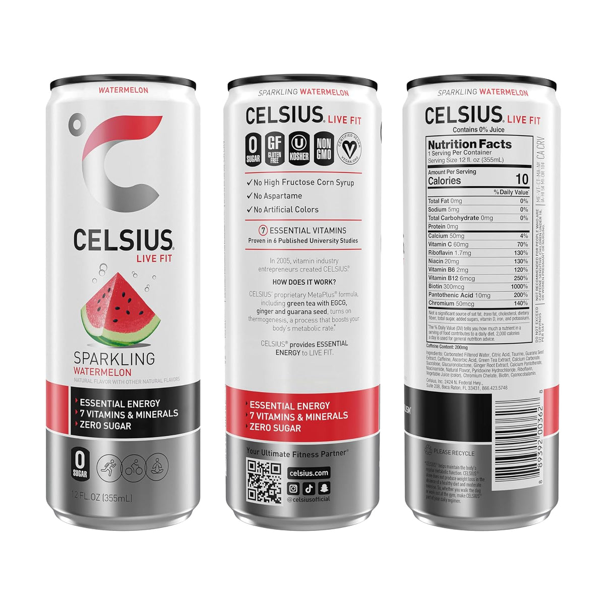 CELSIUS sugar free sparkling watermelon energy cans