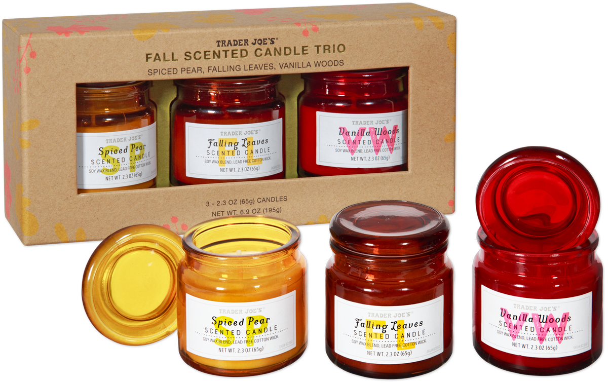 Trader Joe's Fall Scented Candle Trio seasonal home fragrance