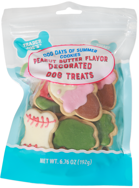 Dog Days of Summer peanut butter flavored decorated dog treats