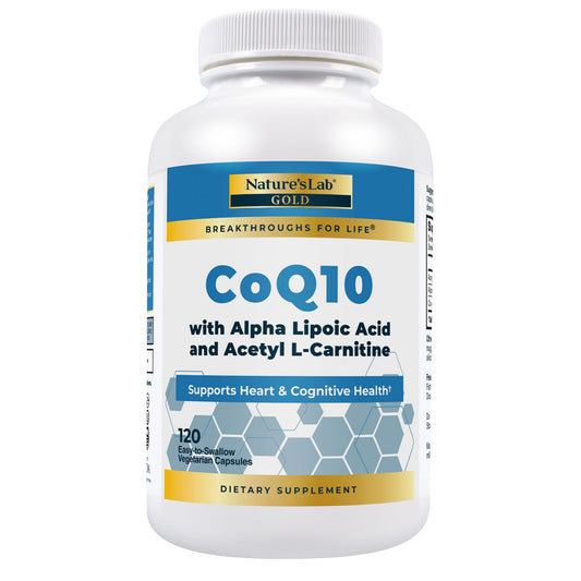 Nature's Lab CoQ10 200 mg supplement with vegetarian capsules