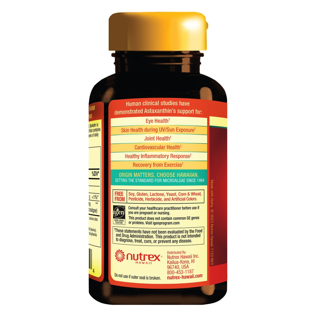 BioAstin Hawaiian astaxanthin supplement front label