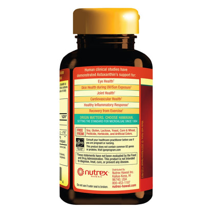 BioAstin Hawaiian astaxanthin supplement front label