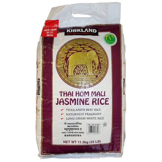 Kirkland Signature Thai Hom Mali jasmine rice 25 lb bag