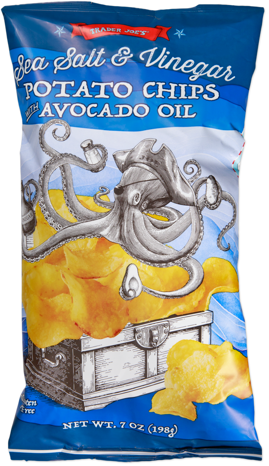 Trader Joe's sea salt and vinegar potato chips with avocado oil