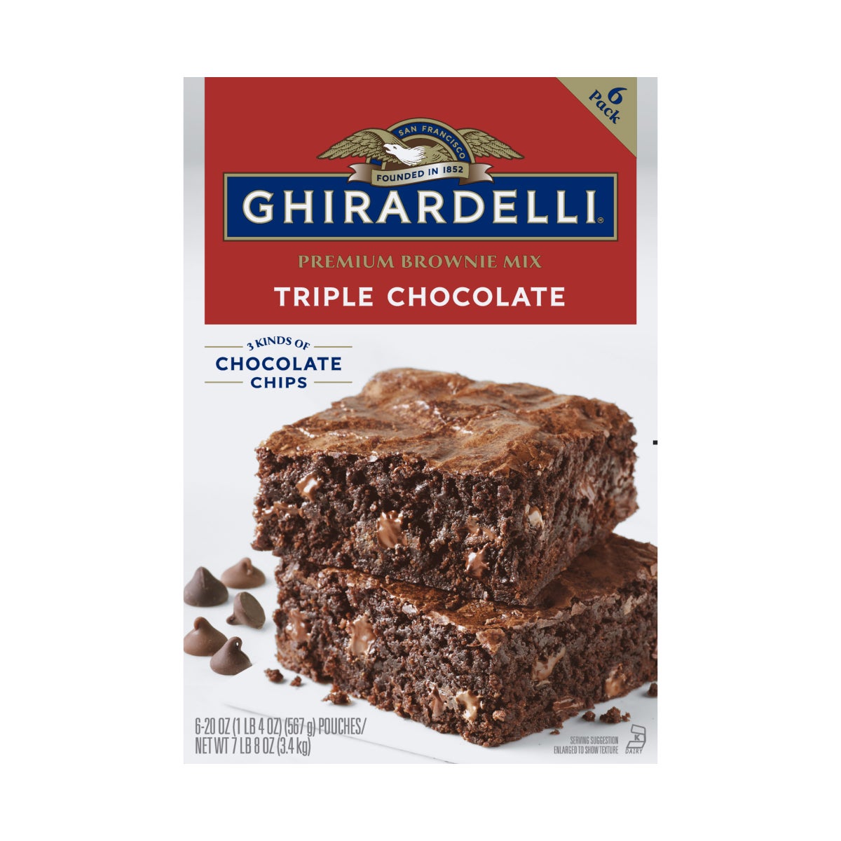 Ghirardelli triple chocolate premium brownie mix 6-count
