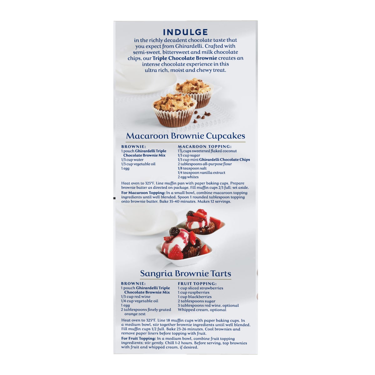 Ghirardelli triple chocolate brownie mix serving suggestion