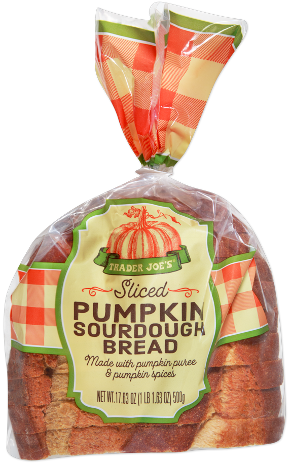 Trader Joe's sliced pumpkin sourdough bread loaf