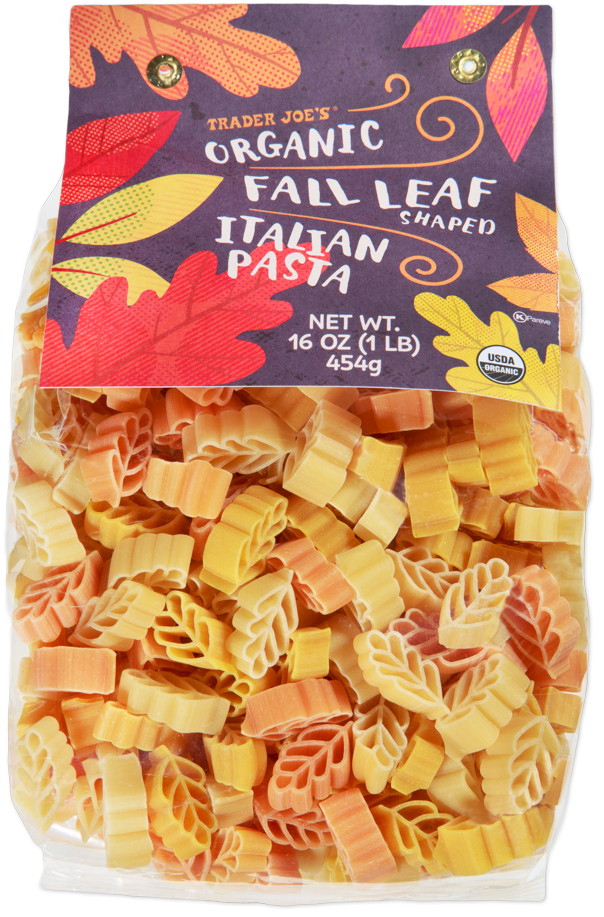 Trader Joe's organic fall leaf shaped Italian pasta