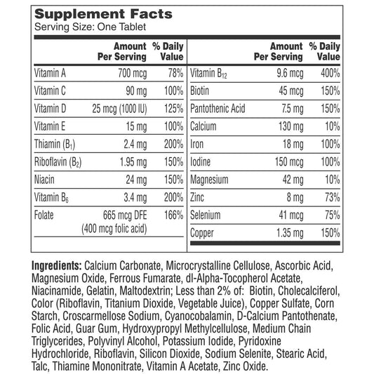 One A Day women's daily multivitamin supplement