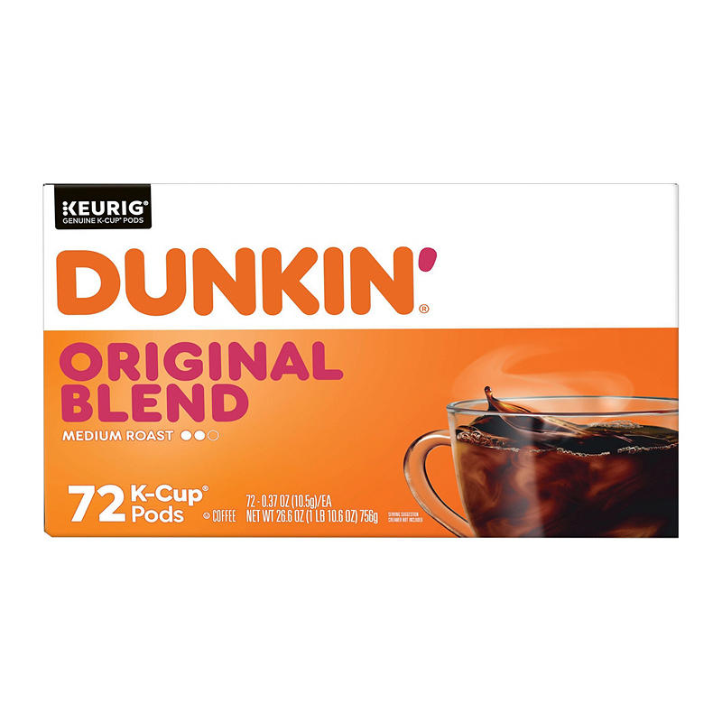 Dunkin' Original Blend medium roast coffee K-Cup pods 72 count