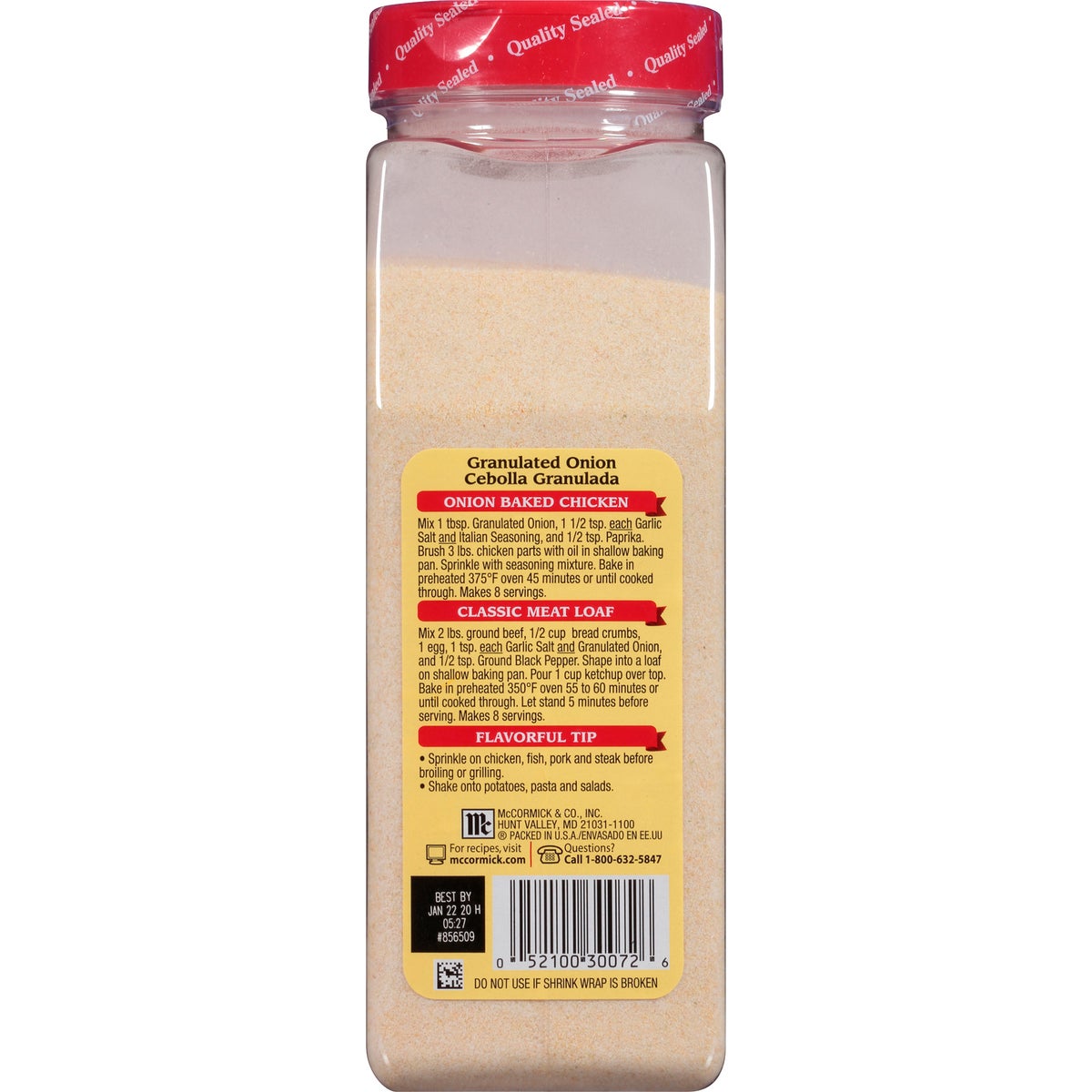McCormick kosher granulated onion seasoning