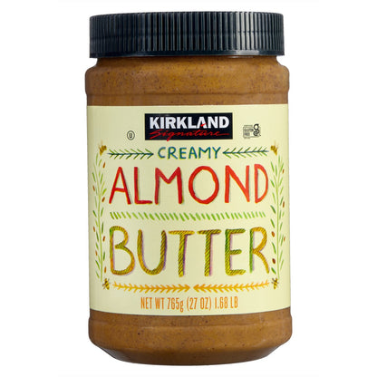 Kirkland Signature creamy almond butter 27 oz jar