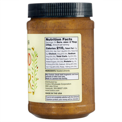 Kirkland Signature almond butter front label