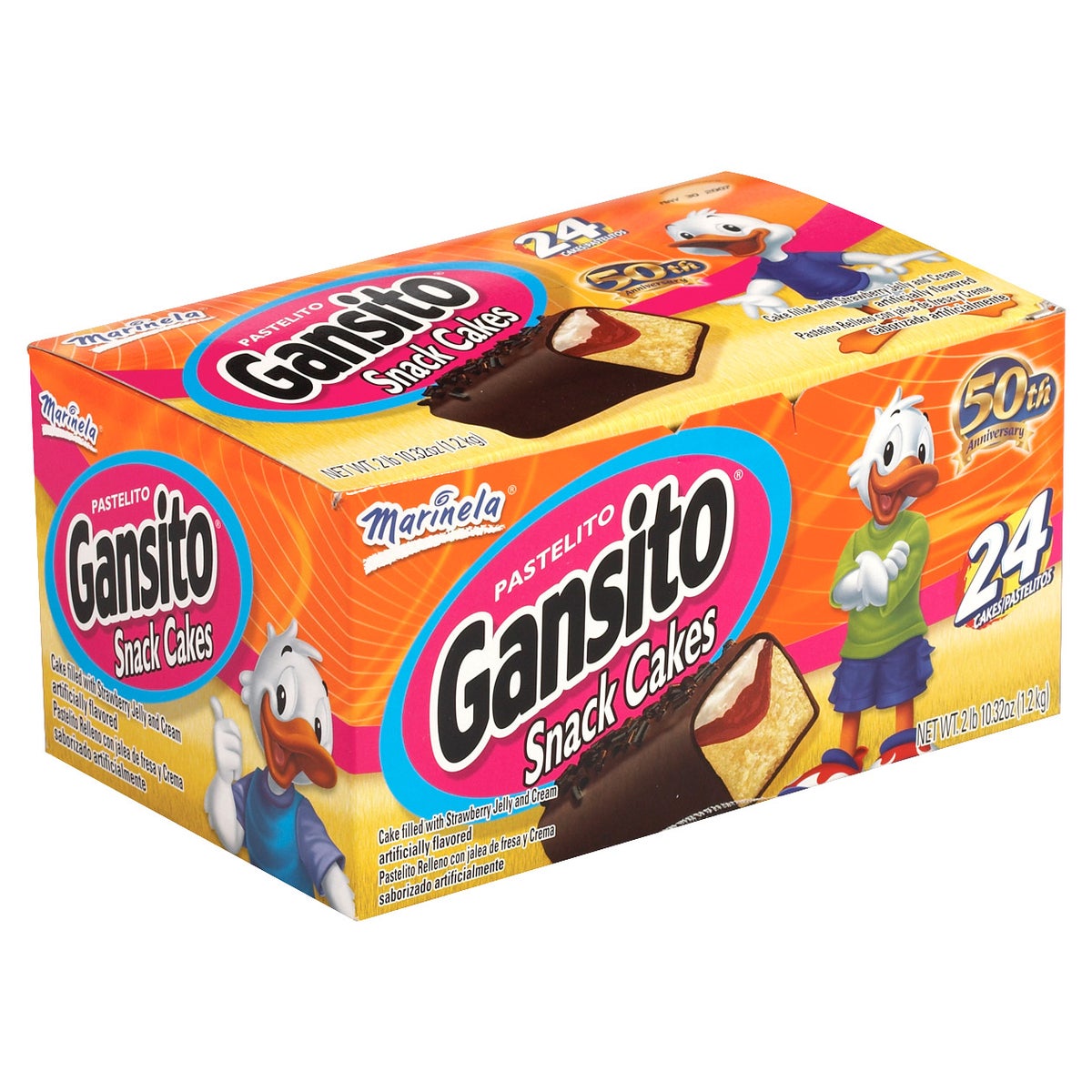 Marinela Gansito snack cakes 24-count box