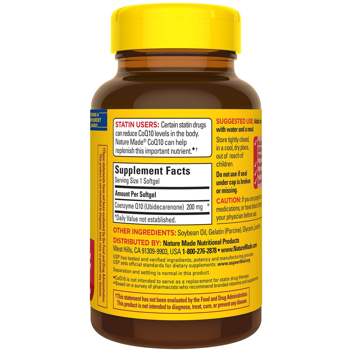 Nature Made CoQ10 supplement front label