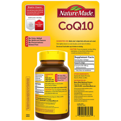 Nature Made CoQ10 140 softgels packaging