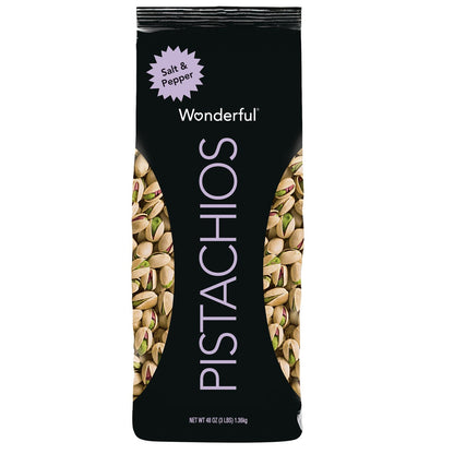 Wonderful salt and pepper in-shell pistachios 3 lb bag