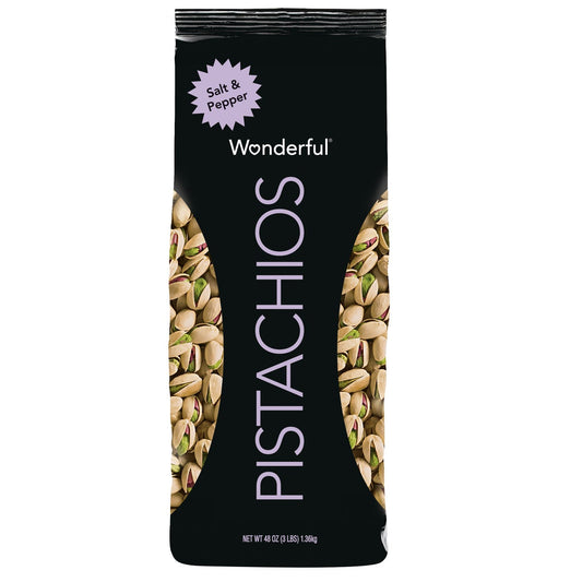 Wonderful salt and pepper in-shell pistachios 3 lb bag