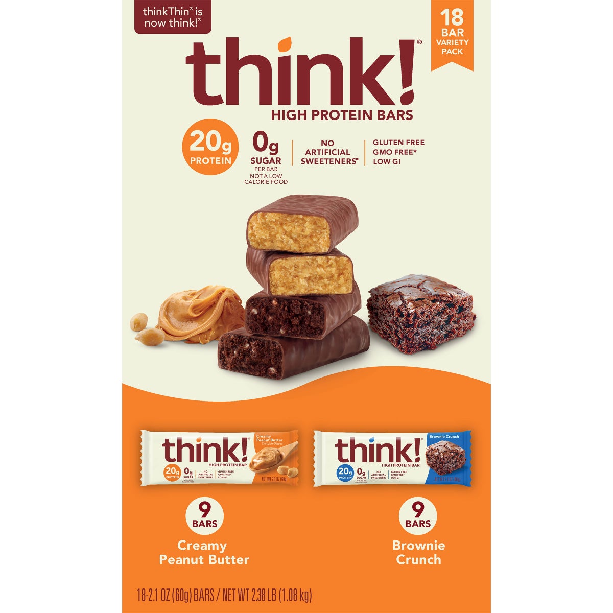Think Thin high protein bar variety pack 18 count