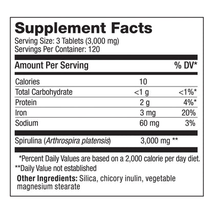 Pure Hawaiian Spirulina dietary supplement bottle