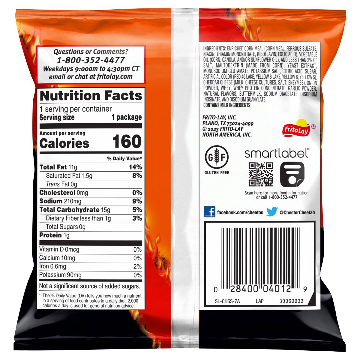 Cheetos Crunchy Flamin' Hot family size snack box