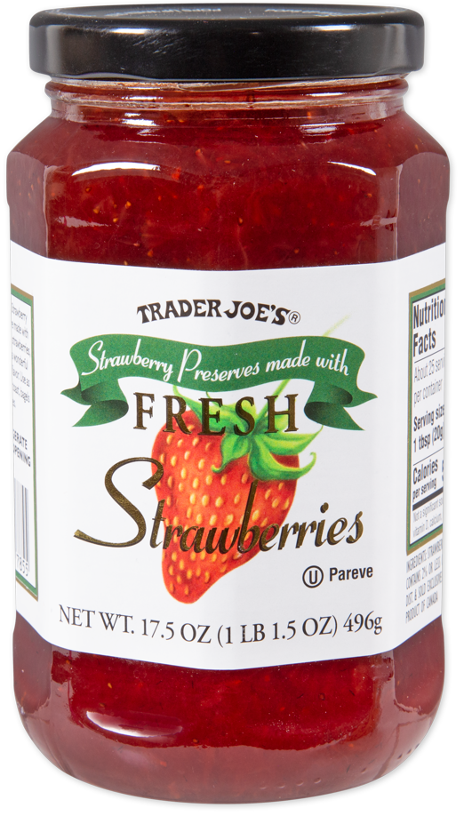 Trader Joe's strawberry preserves made with fresh strawberries