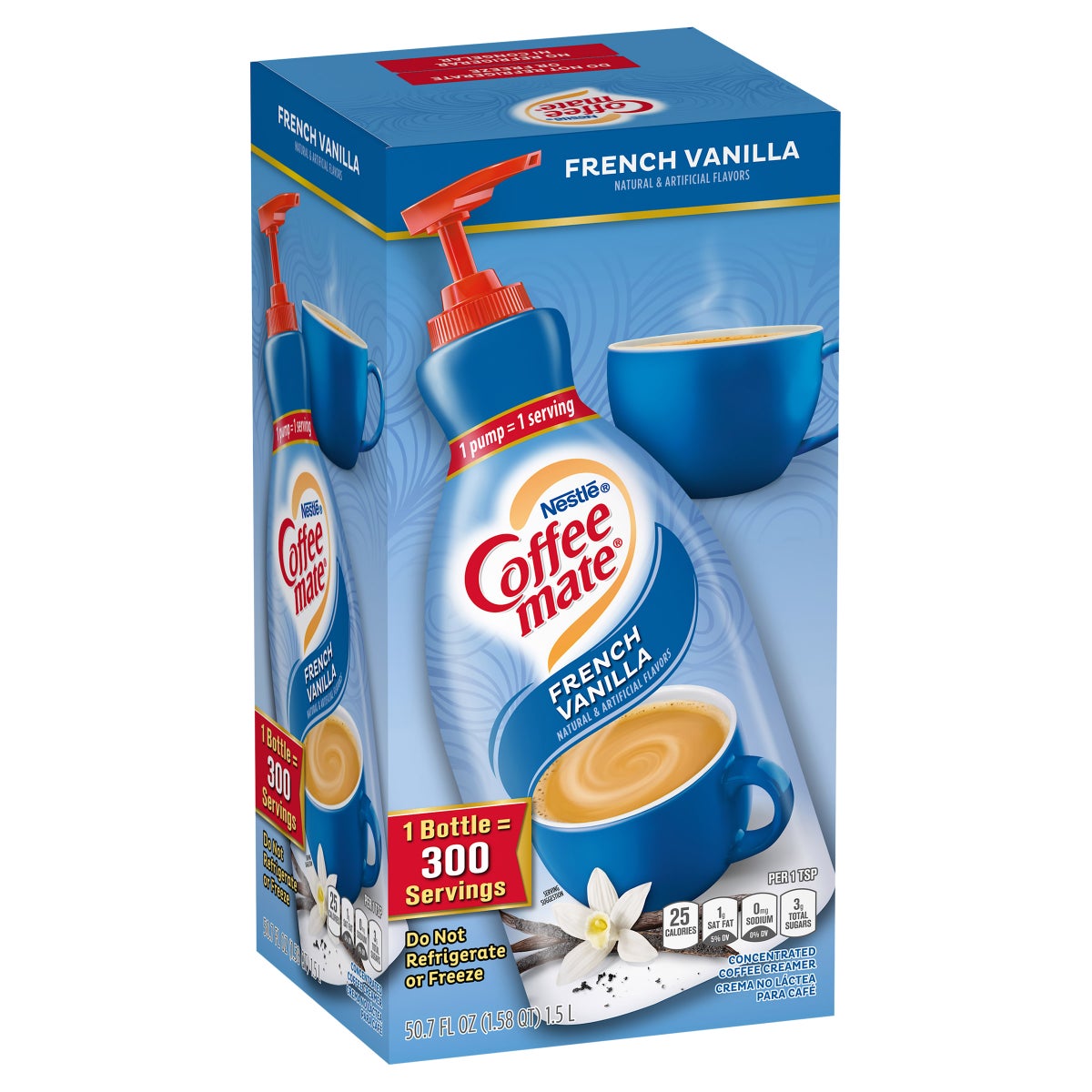 Coffee-mate French vanilla liquid creamer pump bottle