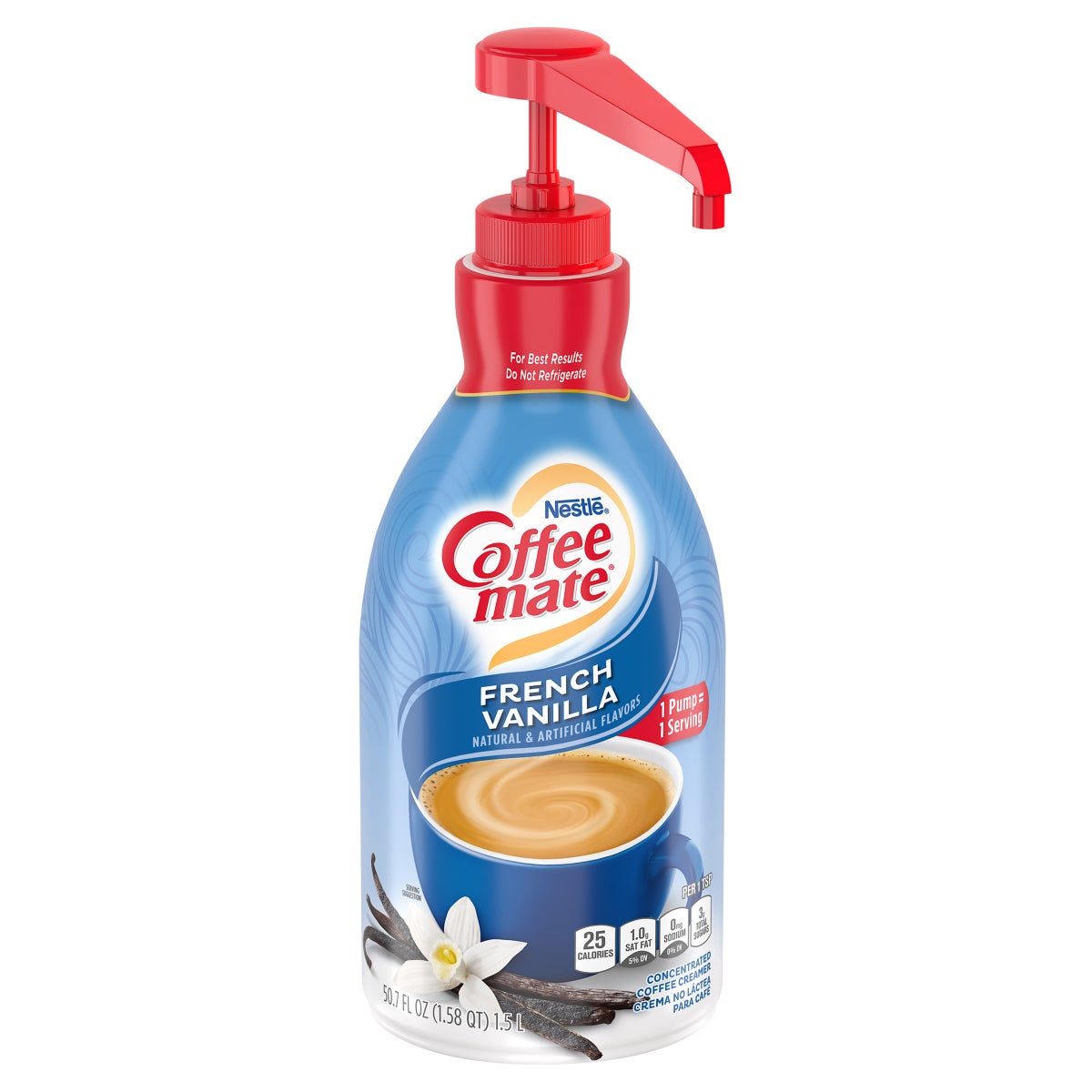 Coffee-mate liquid creamer for home or office coffee