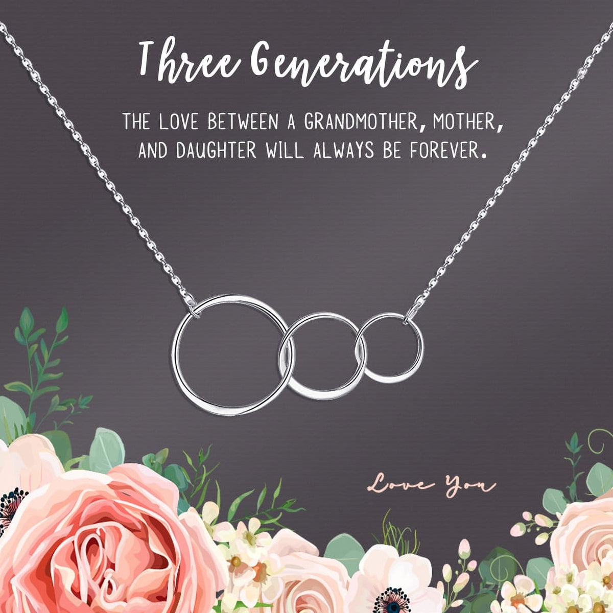Stainless steel linked-circle necklace for everyday wear