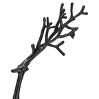 Black aluminum deer with a slender sculptural silhouette