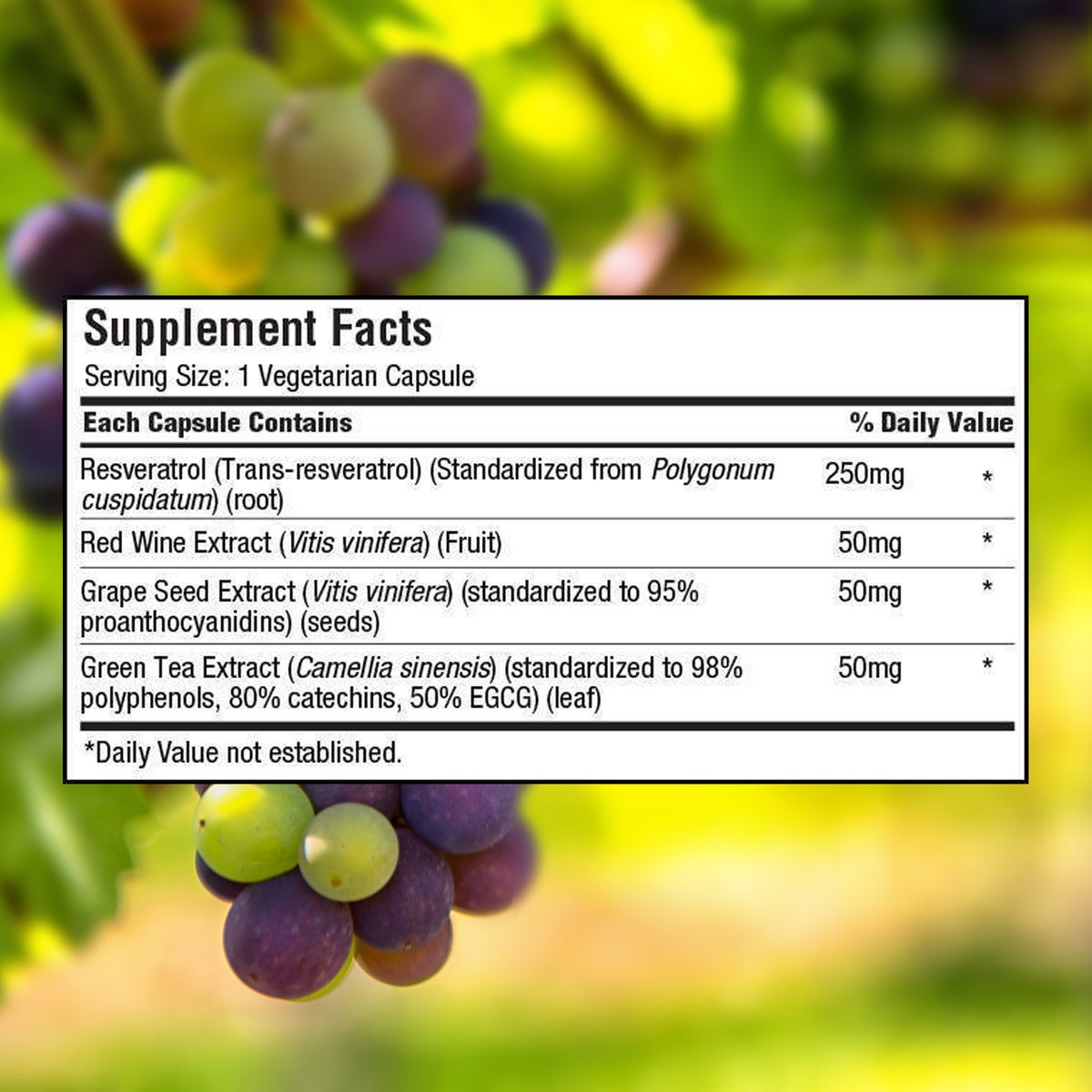 trunature resveratrol supplement capsules package