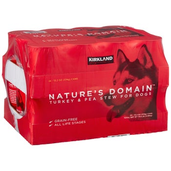Kirkland Signature Nature's Domain turkey and pea canned dog food 24 count