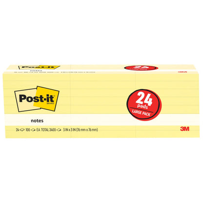 Post-it Canary Yellow 3x3 sticky notes 24 pads