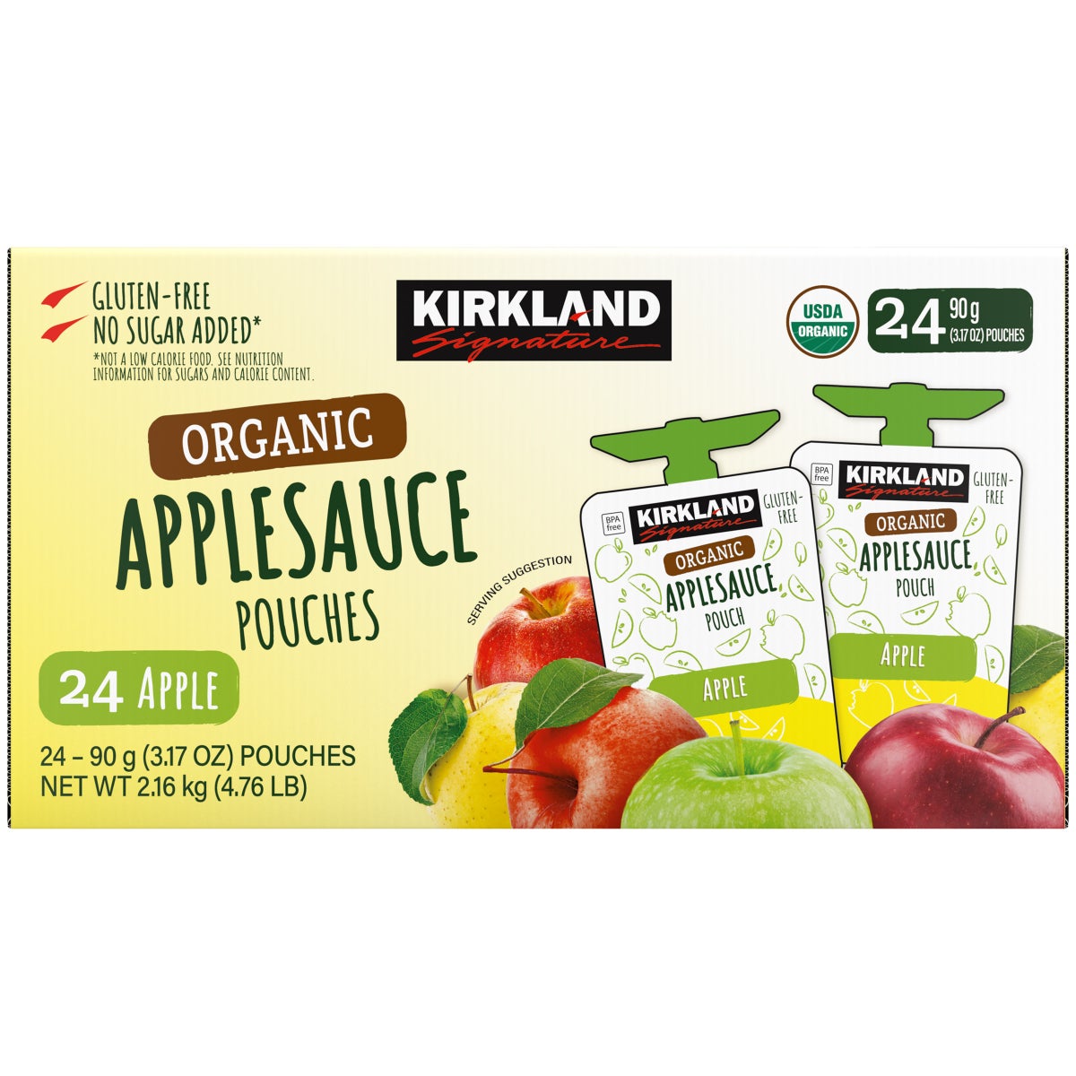 Kirkland Signature organic applesauce 24-count pack