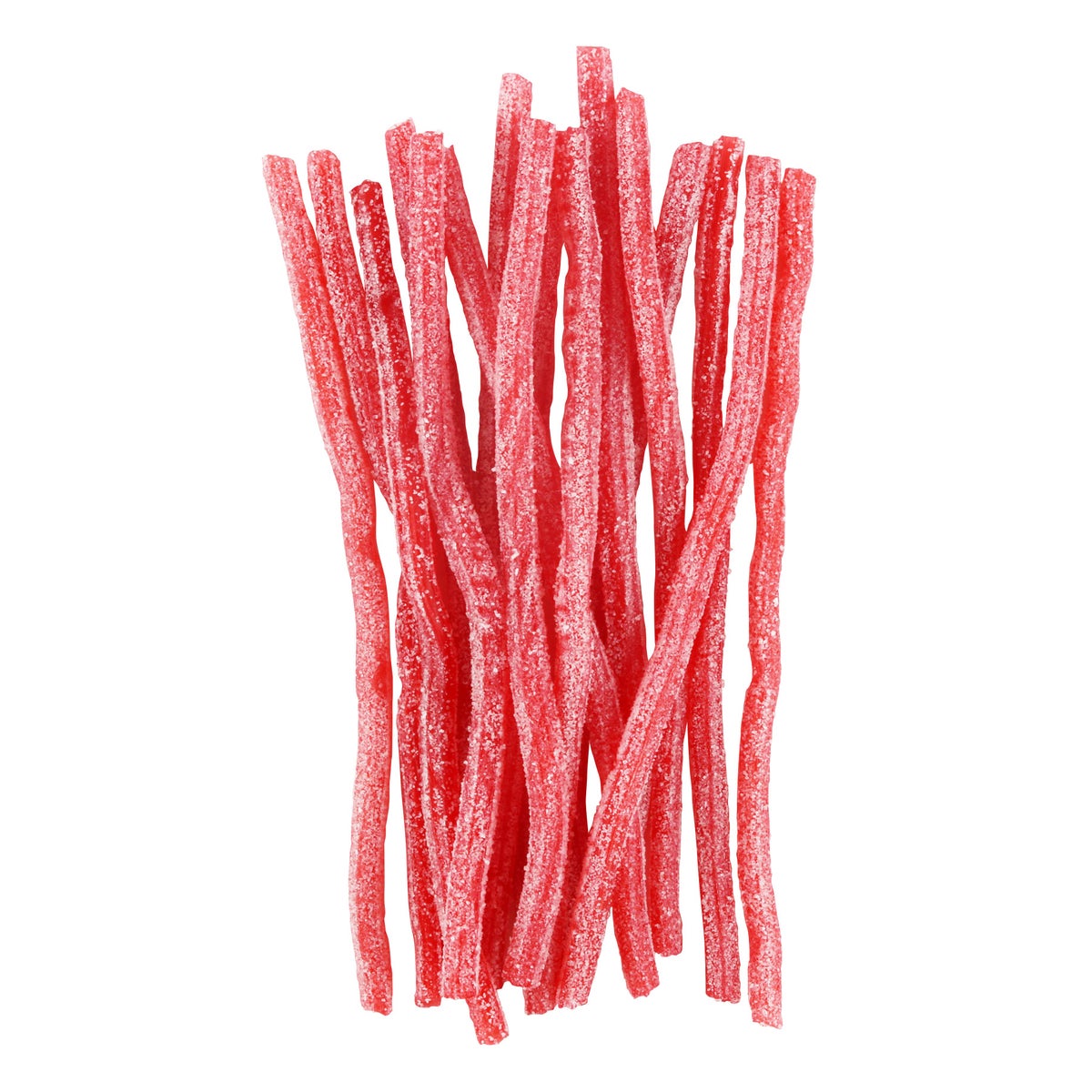 Sweet-tart strawberry straws in retail display packaging