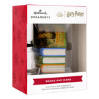 Hallmark Harry Potter four-book stack and wand ornament