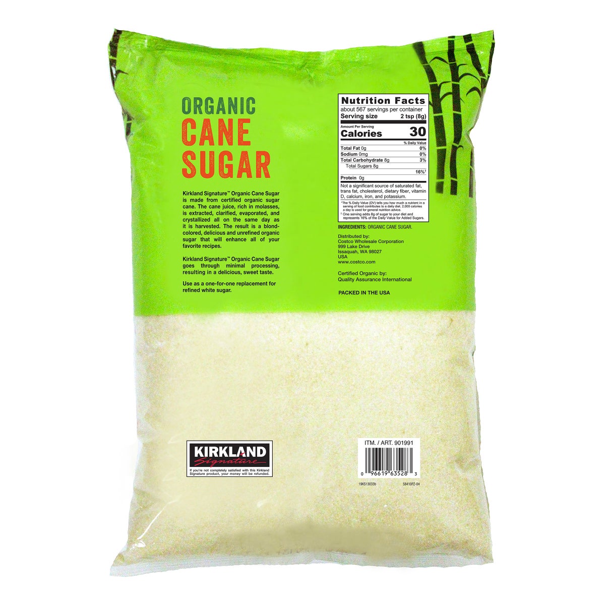 Fine granulated organic sugar for baking