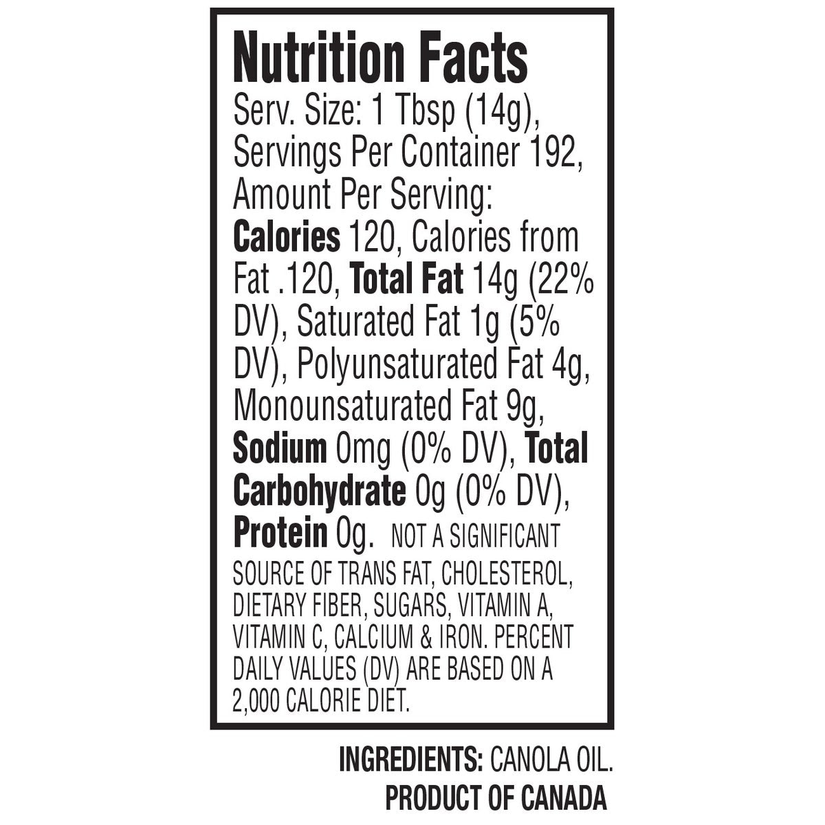Kirkland Signature 3 qt canola oil bottle