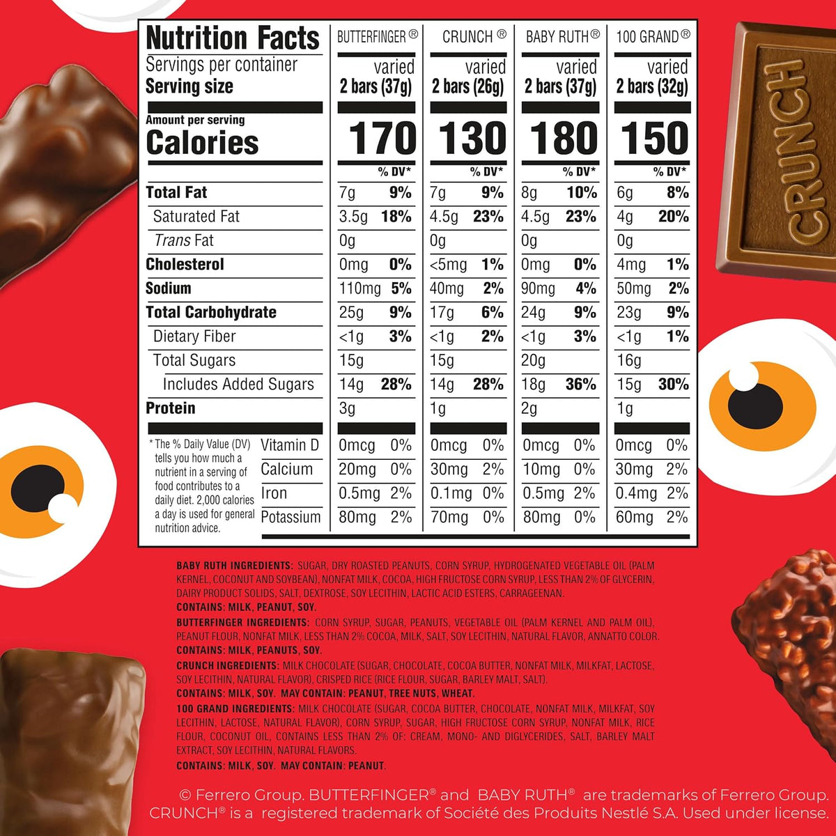 50 count Halloween mini and fun size candy bars
