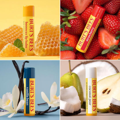 Tint-free Burt's Bees moisturizing lip balm pack