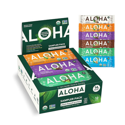 ALOHA vegan low sugar protein bars 12 count