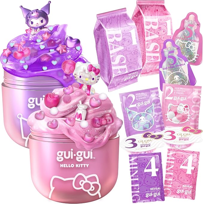 GUI GUI Hello Kitty and Kuromi slime 2-pack