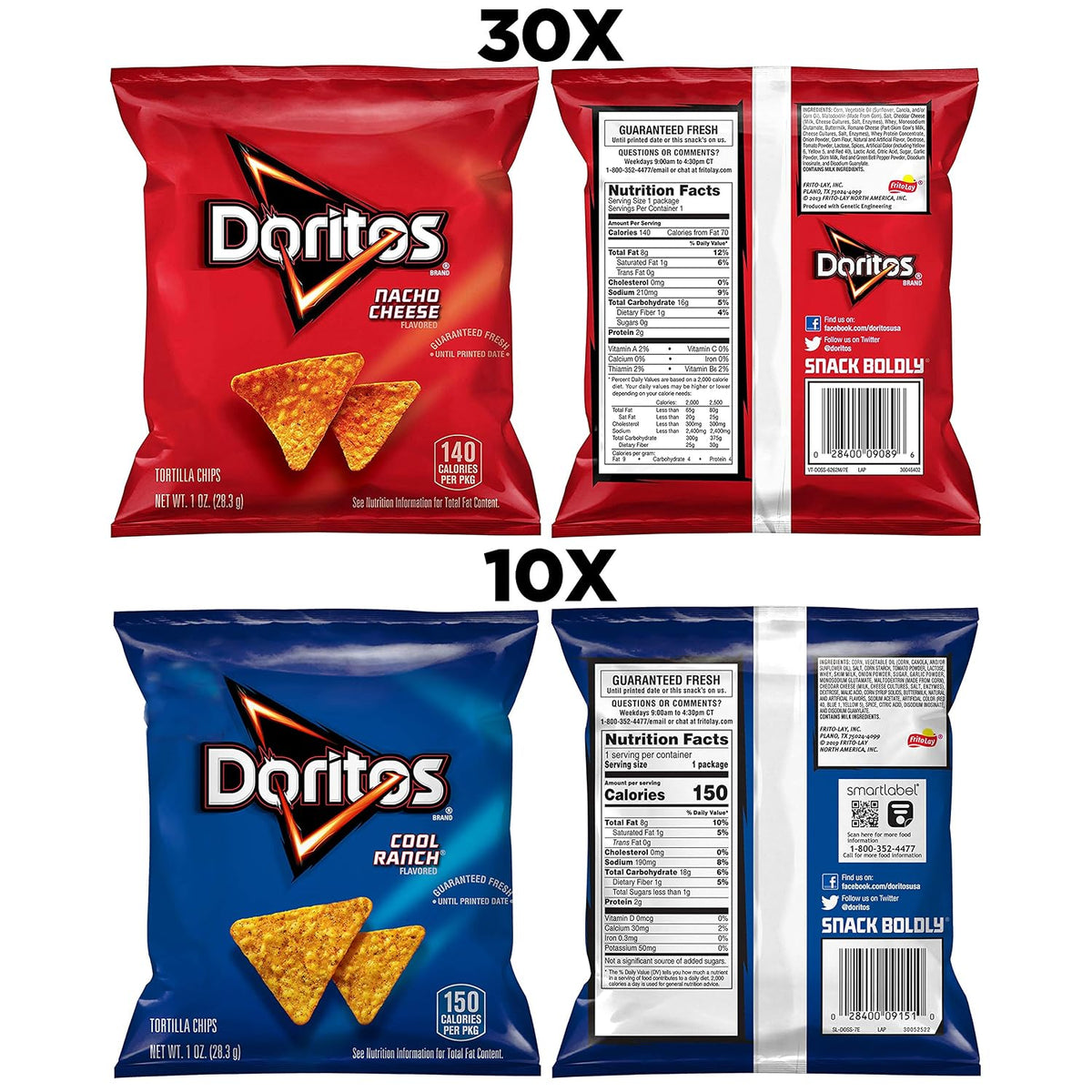 Doritos 1 ounce tortilla chip bags variety pack