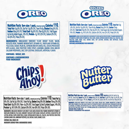 Individually wrapped cookie snack packs variety box