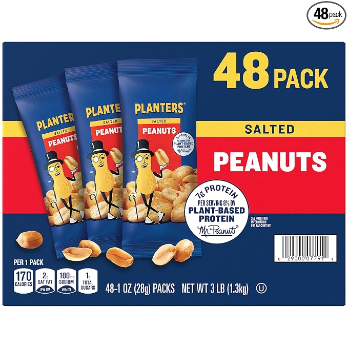 PLANTERS salted peanuts 1 oz snack bags 48 count