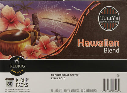 Tully's Coffee Hawaiian Blend K-Cups, 80 Count