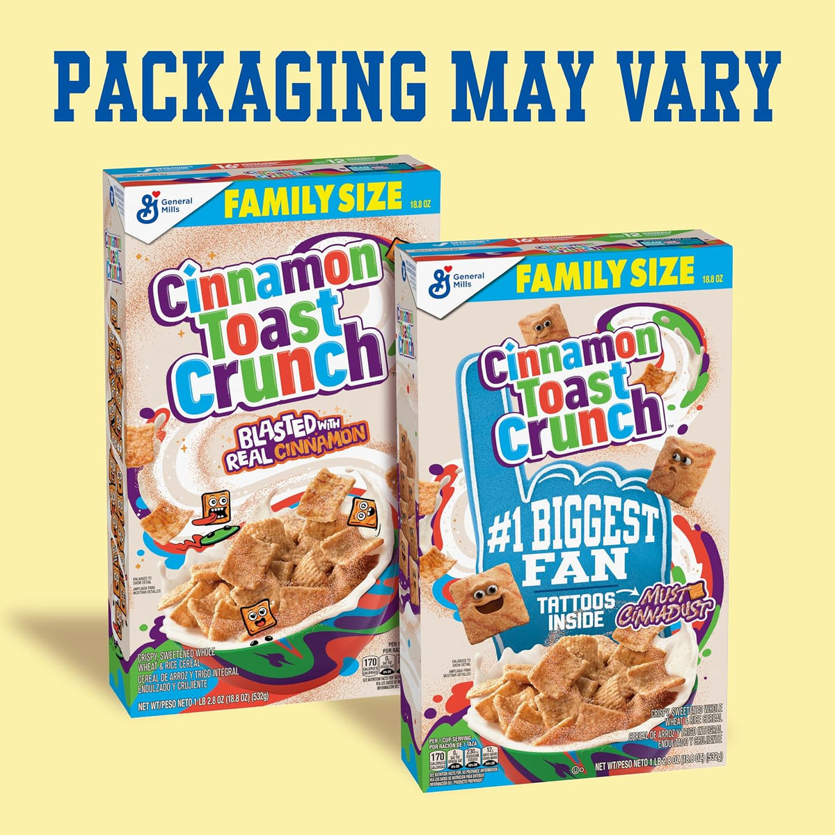 Family size Cinnamon Toast Crunch cold cereal